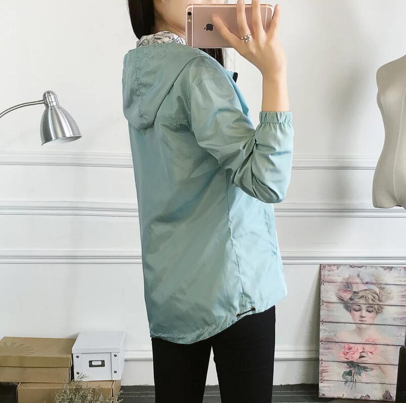 Women Bomber Basic Jacket Pocket Zipper Hooded Wear Cartoon - Shopizhu