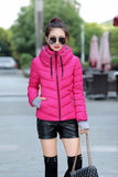 Winter Jacket women Outerwear solid hooded Coats Short - Shopizhu