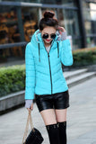 Winter Jacket women Outerwear solid hooded Coats Short - Shopizhu