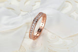 Classic Wedding Finger Ring Rose Gold Color Rings with Zircon 3mm