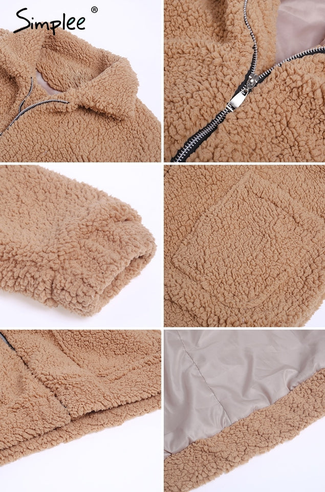 Jacket coat Winter warm hairly jacket Women autumn ladies outerwear female overcoat - Shopizhu