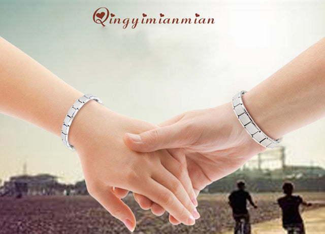 Hapiship 2018 Women's Jewelry 9mm Width Itanlian Elastic Charm Bracelet  Fashion Silver Stainless Steel Bangle ST-Silver