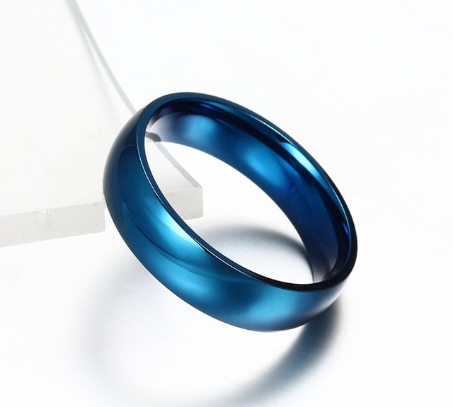 Classic Wedding Ring Gold / Blue / Silver Color 6mm
