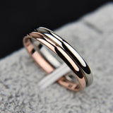 Titanium Steel  Rose Gold  Smooth  Simple Wedding Couples Rings Gift