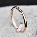 Titanium Steel  Rose Gold  Smooth  Simple Wedding Couples Rings Gift