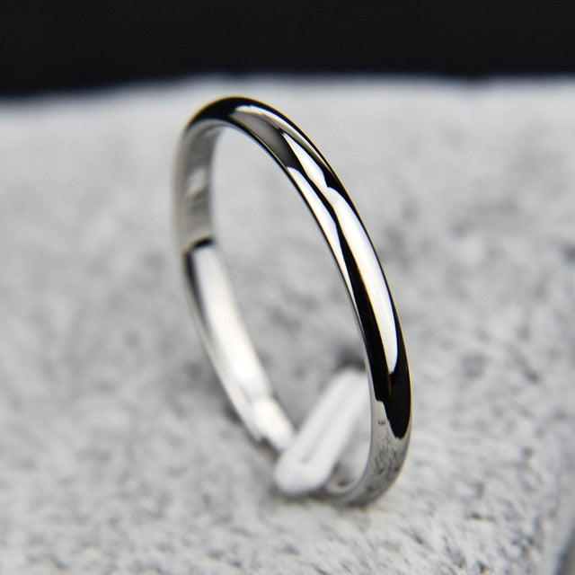 Titanium Steel  Rose Gold  Smooth  Simple Wedding Couples Rings Gift