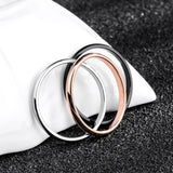 Titanium Steel  Rose Gold  Smooth  Simple Wedding Couples Rings Gift