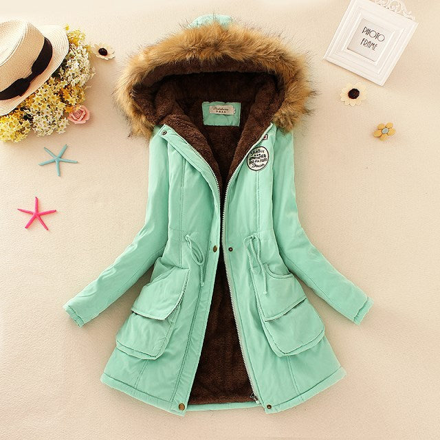 New Parkas Female Women Winter Coat Thickening Cotton Outwear - Shopizhu