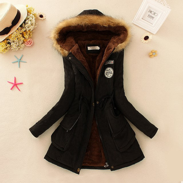 New Parkas Female Women Winter Coat Thickening Cotton Outwear - Shopizhu