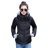 Winter Jacket women Outerwear solid hooded Coats Short - Shopizhu
