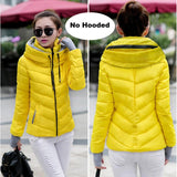 Winter Jacket women Outerwear solid hooded Coats Short - Shopizhu