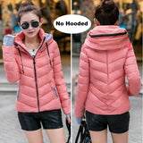 Winter Jacket women Outerwear solid hooded Coats Short - Shopizhu