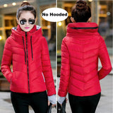 Winter Jacket women Outerwear solid hooded Coats Short - Shopizhu