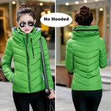 Winter Jacket women Outerwear solid hooded Coats Short - Shopizhu