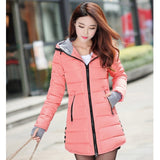 Jacket female long parka winter hooded cotton - Shopizhu