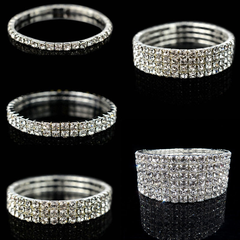 Fashion Crystal Stretch Shine Bracelets couple Wedding Bridal Gift
