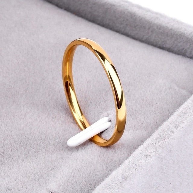 Titanium Steel  Rose Gold  Smooth  Simple Wedding Couples Rings Gift