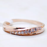 Rose Gold Color Wedding Ring Jewelry Top Quality Simple Cubic Zirconia Lovers