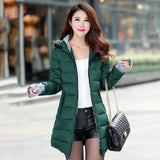 Jacket female long parka winter hooded cotton - Shopizhu