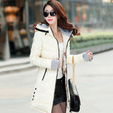 Jacket female long parka winter hooded cotton - Shopizhu