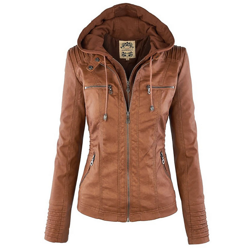 Winter Faux Leather Jacket Women Casual Basic Jackets Waterproof Windproof