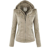 Winter Faux Leather Jacket Women Casual Basic Jackets Waterproof Windproof