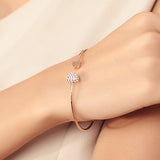 New Fashion Crystal Double Heart Bow Bracelet Women Jewelry Gift