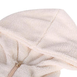 Women Solid Soft Fleece Winter Autumn Warm Jacket Hooded Casual - Shopizhu