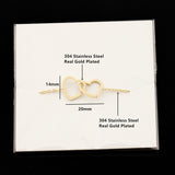 Double Heart Bracelet Rose Gold Jewelry Stainless Steel Chain
