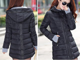 Jacket female long parka winter hooded cotton - Shopizhu