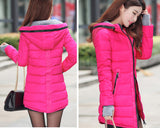 Jacket female long parka winter hooded cotton - Shopizhu