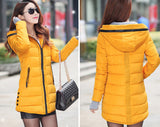 Jacket female long parka winter hooded cotton - Shopizhu
