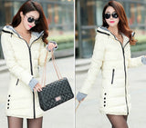 Jacket female long parka winter hooded cotton - Shopizhu