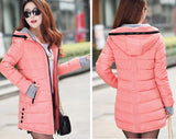 Jacket female long parka winter hooded cotton - Shopizhu