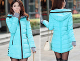 Jacket female long parka winter hooded cotton - Shopizhu