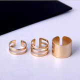 Gold Silver Rings Female Finger Rings Set for Women Jewelry 1 Set/3 Pcs Punk