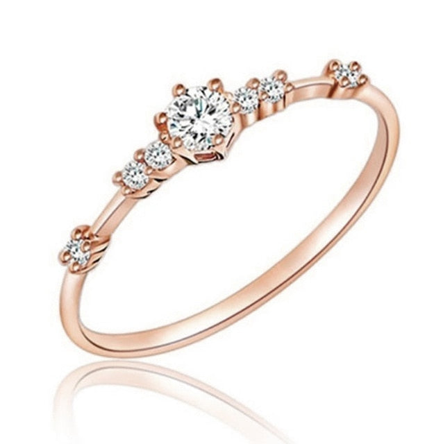 Stylish Women Ring Finger Jewelry Rose Gold /Sliver /Gold Color Crystal