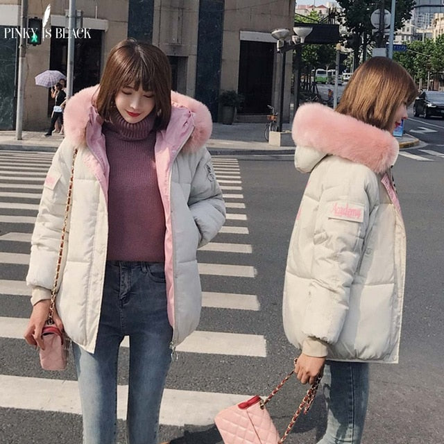 PinkyIsblack Winter Jacket Women New Fashion Slim Parka Cotton Clothing