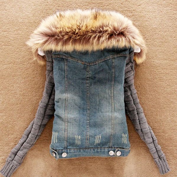Fashion Good Quality Winter Women Jeans Coat Fleece Short Denim - Shopizhu