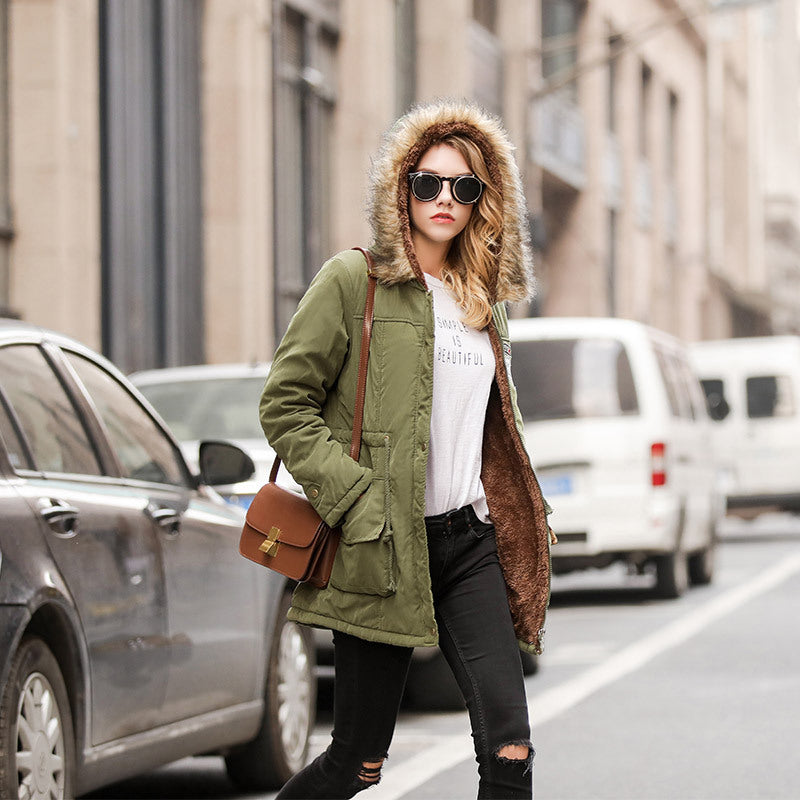 New Parkas Female Women Winter Coat Thickening Cotton Outwear - Shopizhu