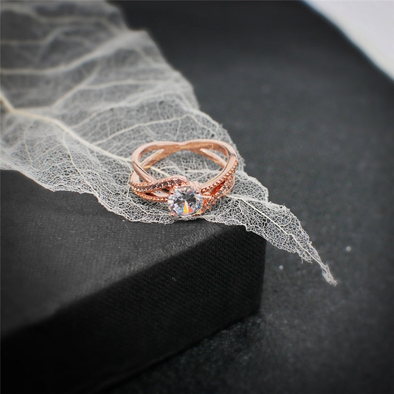 Engagement Rings For Women Ladies Rose Gold Wedding Ring Jewelry Gifts