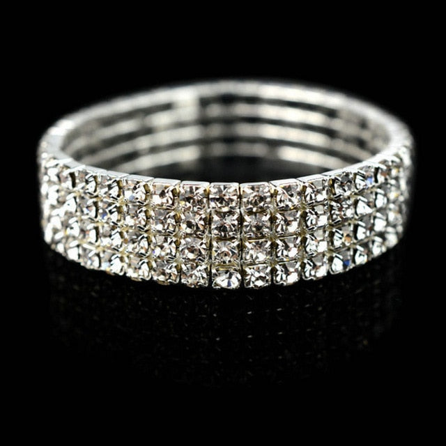 Fashion Crystal Stretch Shine Bracelets couple Wedding Bridal Gift