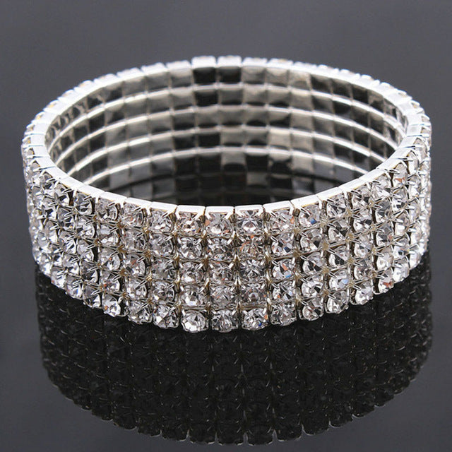 Fashion Crystal Stretch Shine Bracelets couple Wedding Bridal Gift