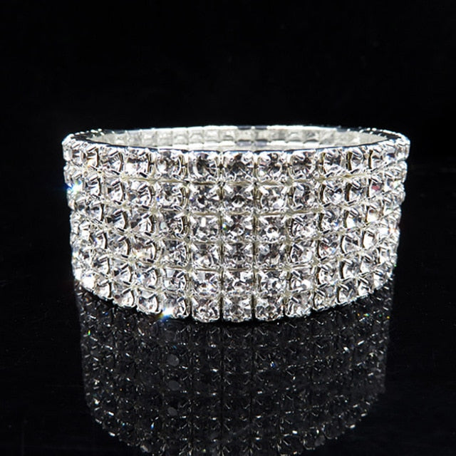 Fashion Crystal Stretch Shine Bracelets couple Wedding Bridal Gift