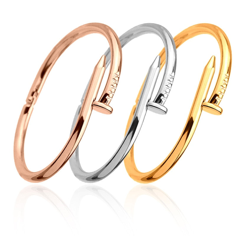 Nail Cuff Bangles Copper Bracelets Jewelry  Feminin