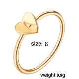 Gold Silver Color Heart Letters Rings For Women Name Ring Set Party Jewelry