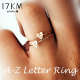 Gold Silver Color Heart Letters Rings For Women Name Ring Set Party Jewelry
