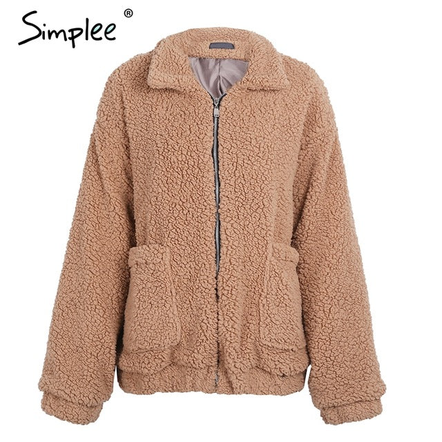 Jacket coat Winter warm hairly jacket Women autumn ladies outerwear female overcoat - Shopizhu