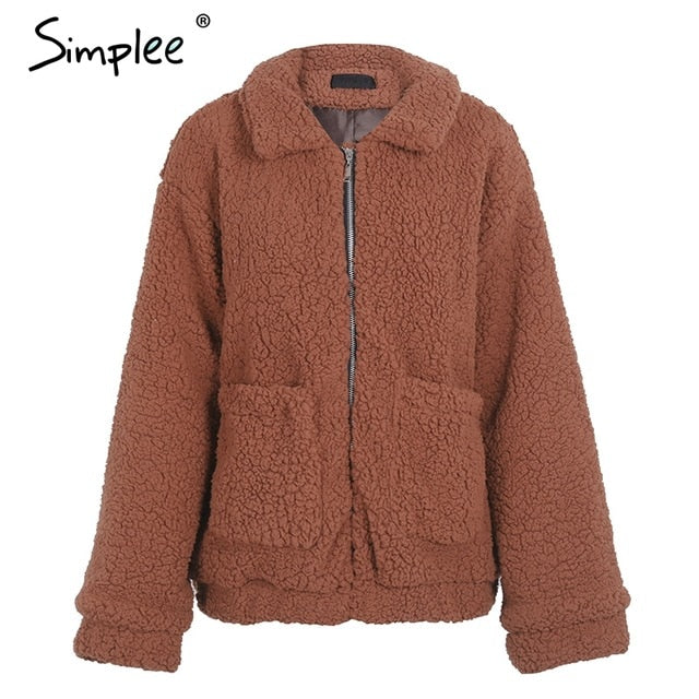 Jacket coat Winter warm hairly jacket Women autumn ladies outerwear female overcoat - Shopizhu
