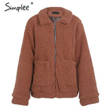 Jacket coat Winter warm hairly jacket Women autumn ladies outerwear female overcoat - Shopizhu